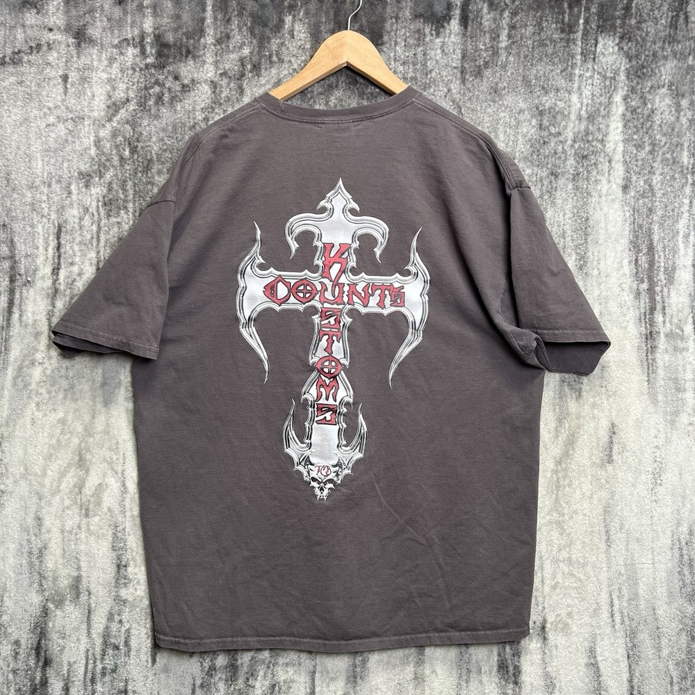 Vintage Count's Kustoms Las Vegas Tribal Cross Graphic Car Y2K Grunge 2XL Shirt